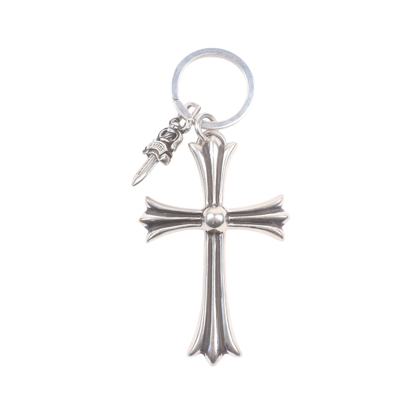 CHROME HEARTS LARGE CROSS + DAGGER KEY RING