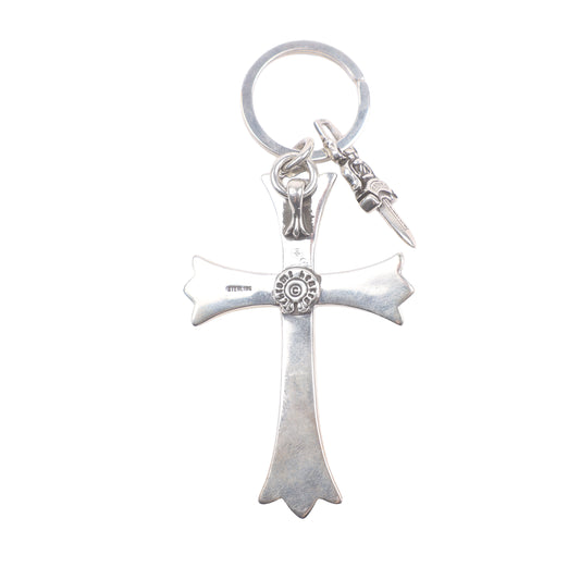 CHROME HEARTS LARGE CROSS + DAGGER KEY RING