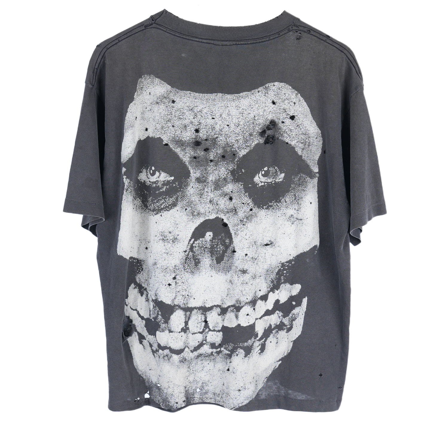 Misfits Thrashed Faded Green Skull Tee