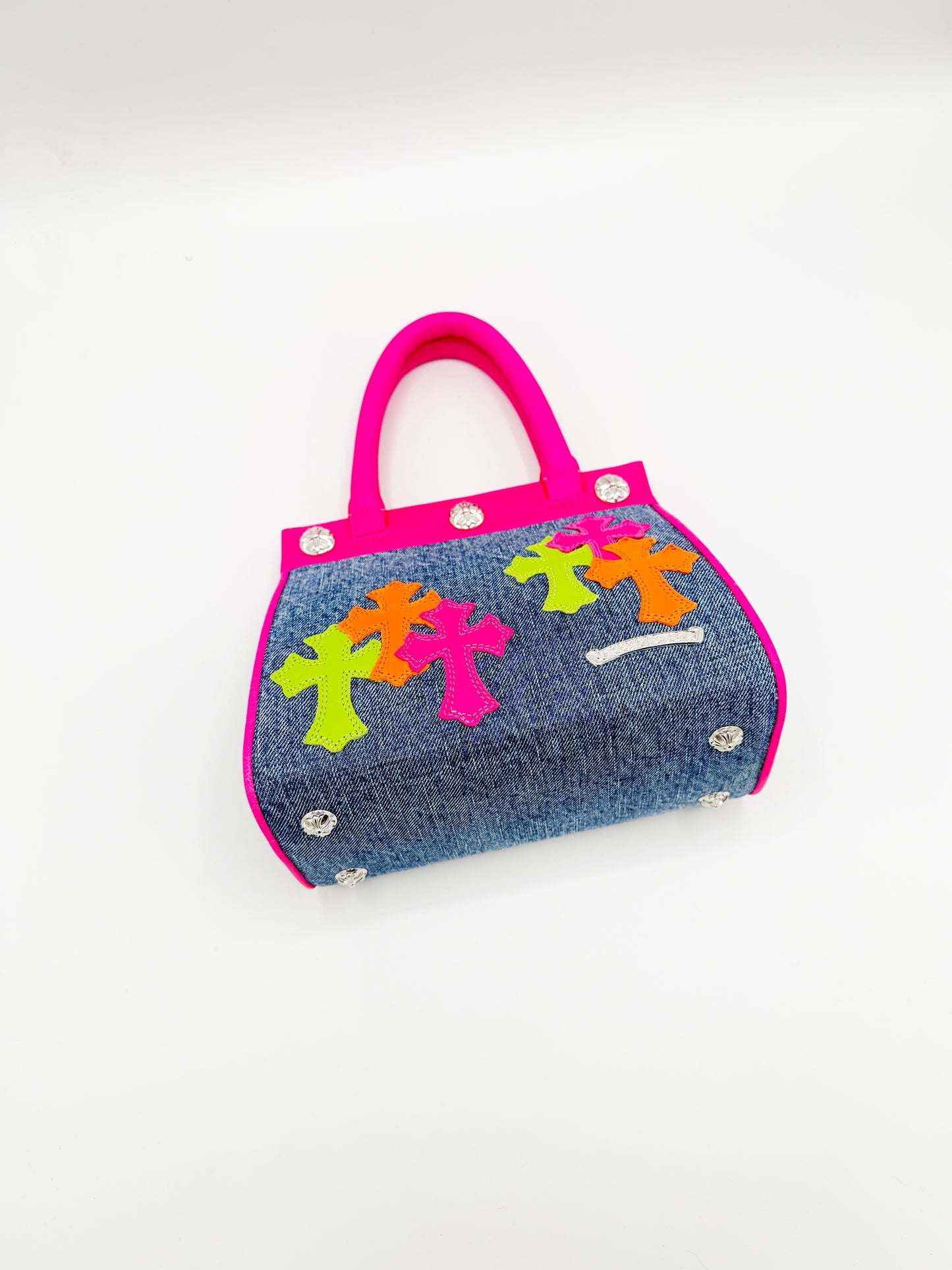 Chrome Hearts Drew Multicolor Patch Purse Pink/Denim