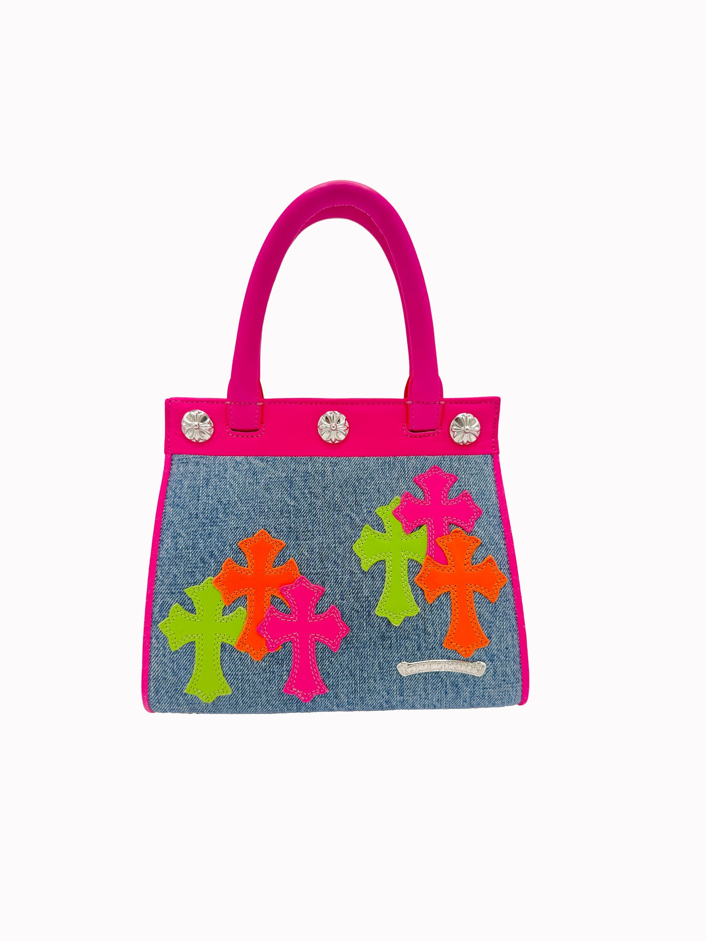 Chrome Hearts Drew Multicolor Patch Purse Pink/Denim