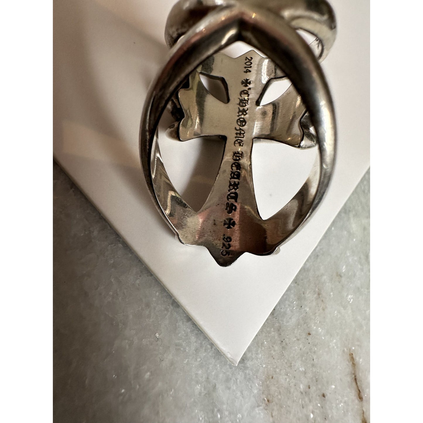 CHROME HEARTS SILVER PAVE DIAMOND INFINITY RING SIZE 8