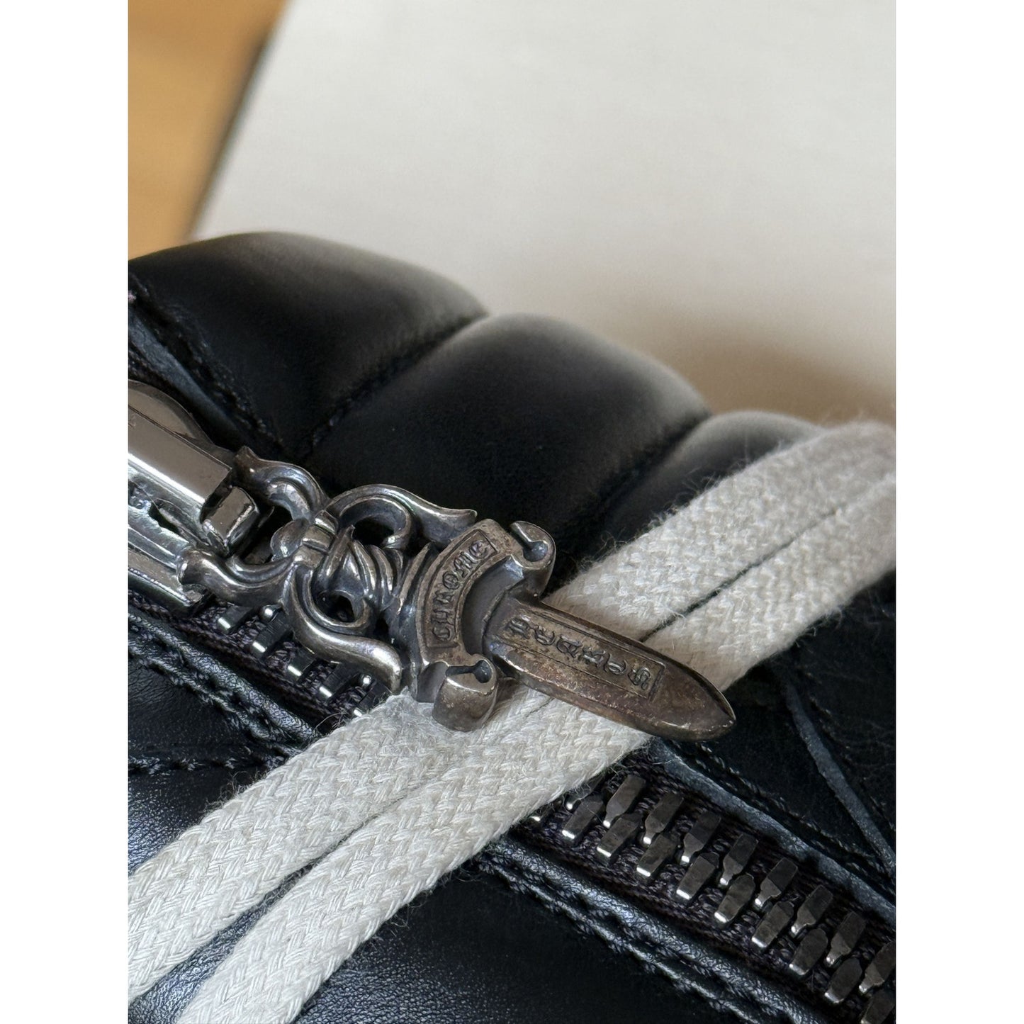 RICK OWENS X CHROME HEARTS BLACK GEOBASKETS SIZE 41