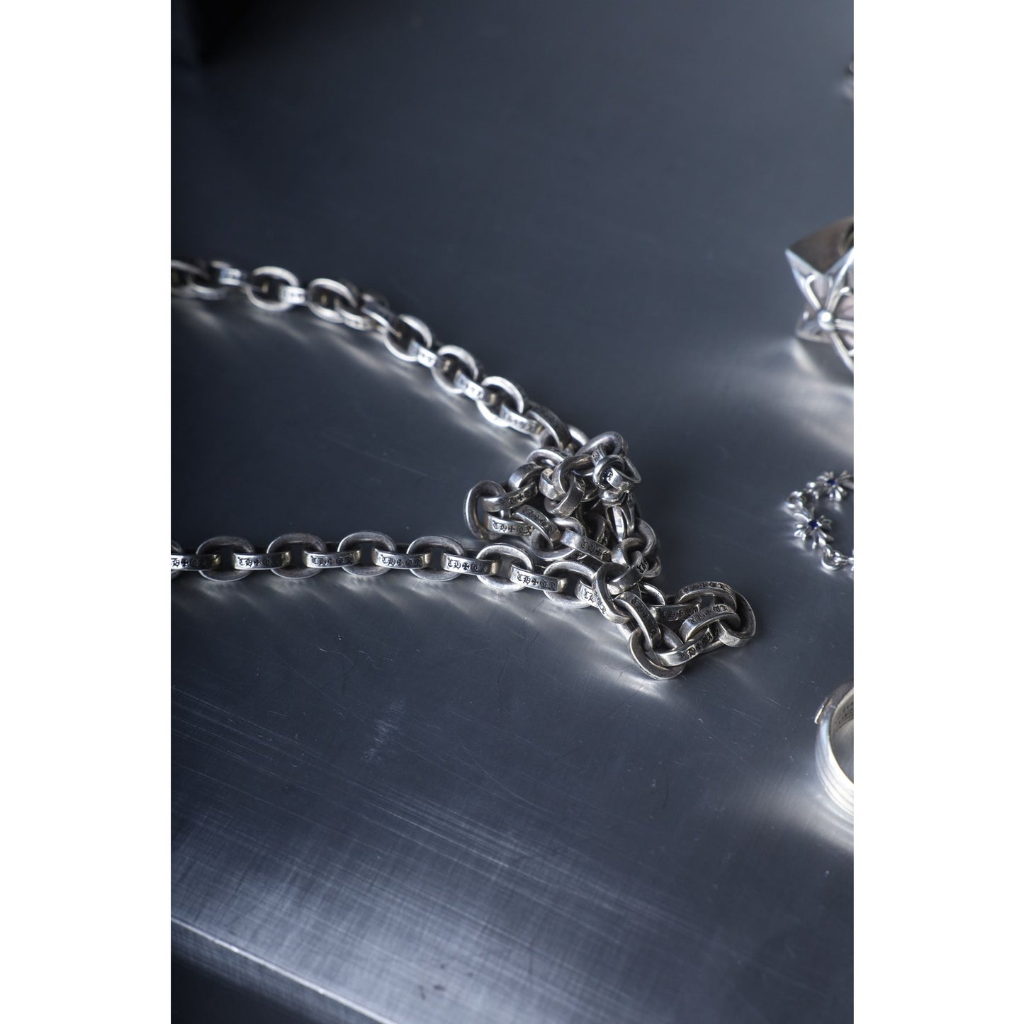 BIG CHROME HEARTS XL LARGE PAPER CHAIN NECKLACE 24"