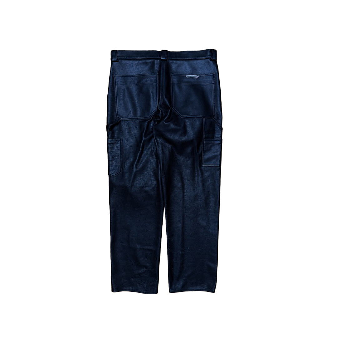 Chrome Hearts Leather Fleur Knee Pants