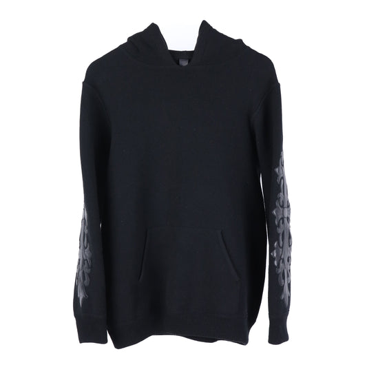 CHROME HEARTS CASHMERE HOODIE WITH FLEUR PATCHES