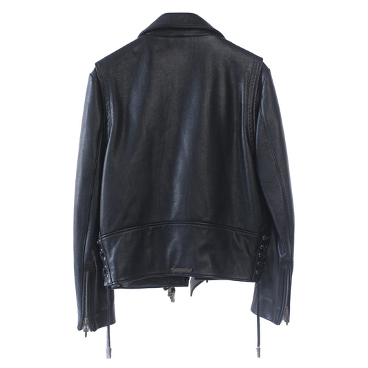 Chrome Hearts JJ Dean Hermes Scarf Lined Leather Jacket