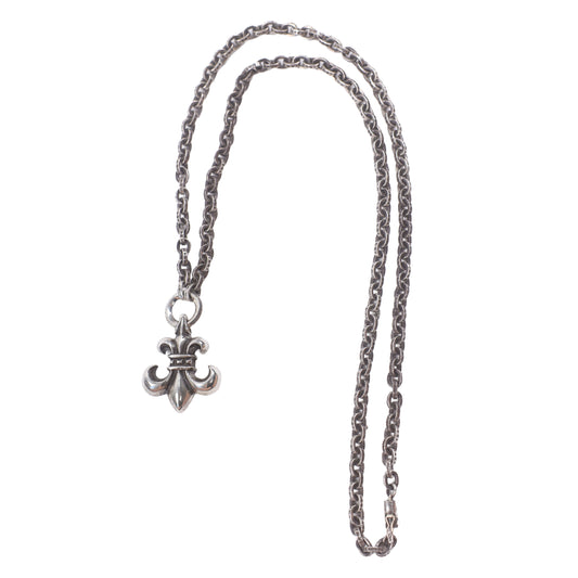 Chrome Hearts Fleur De Lis Pendant & Paper Chain 20 Inch