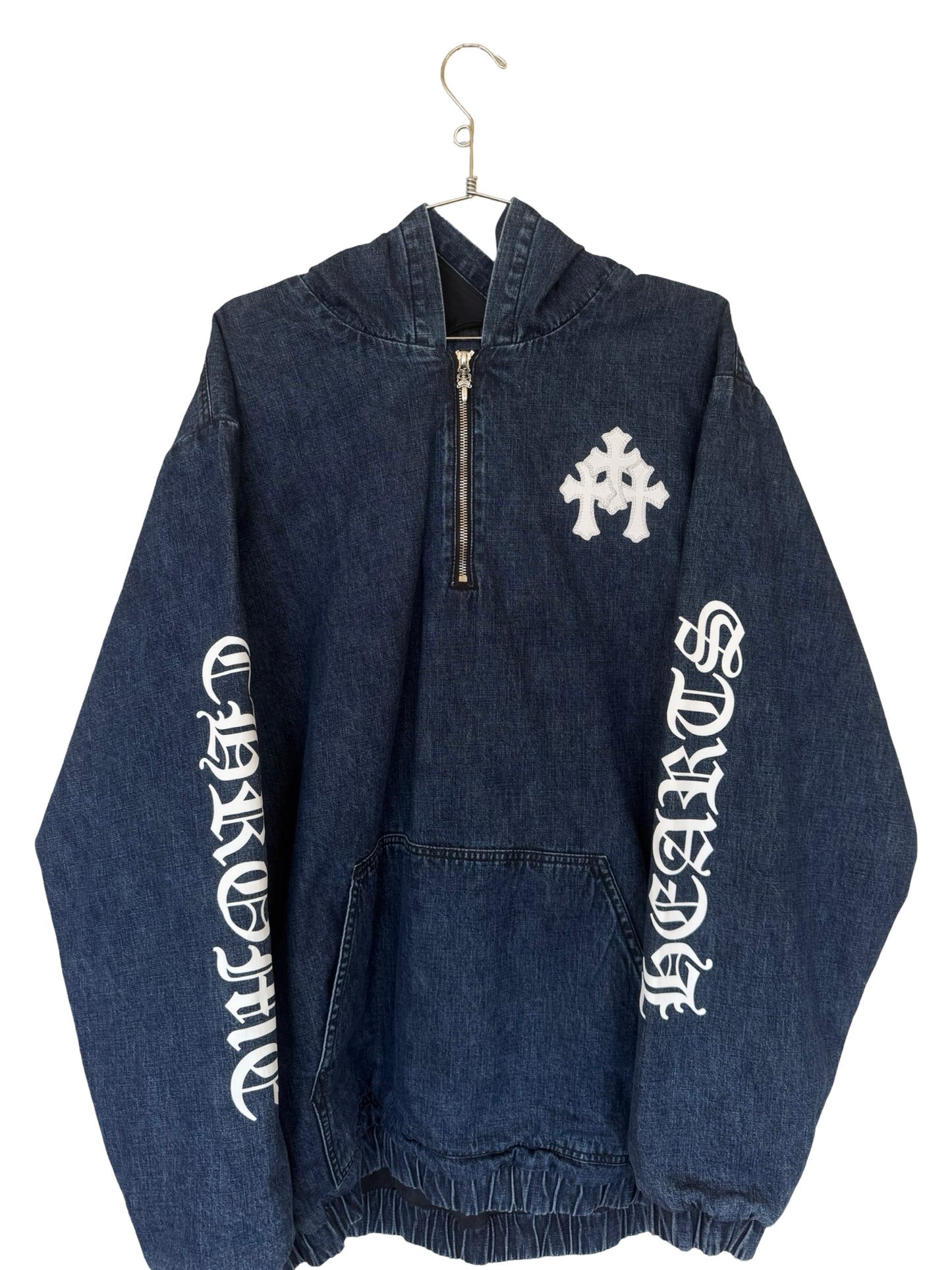 Chrome Hearts Blue & White Cross Patch Denim Anorak