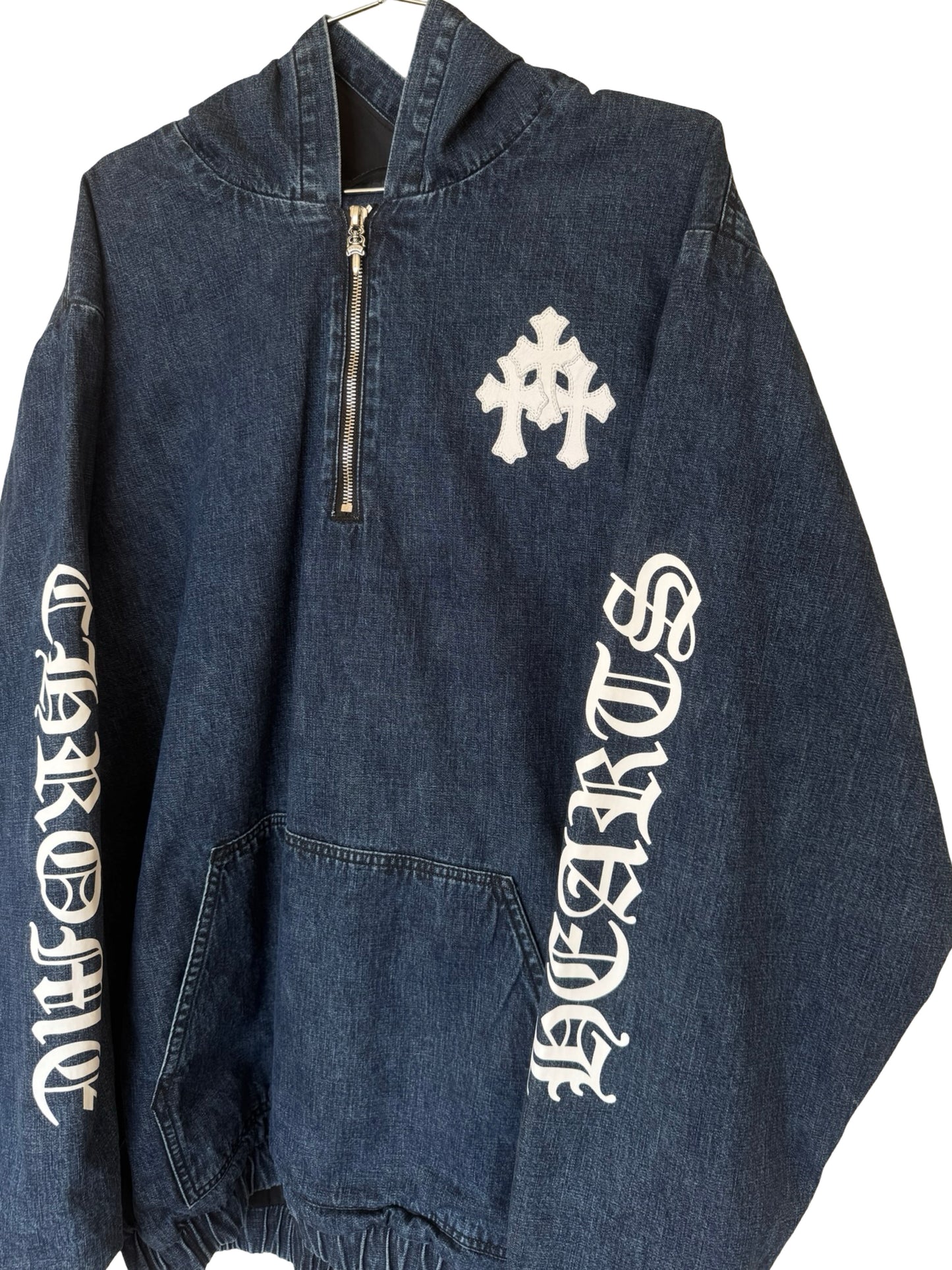 Chrome Hearts Blue & White Cross Patch Denim Anorak