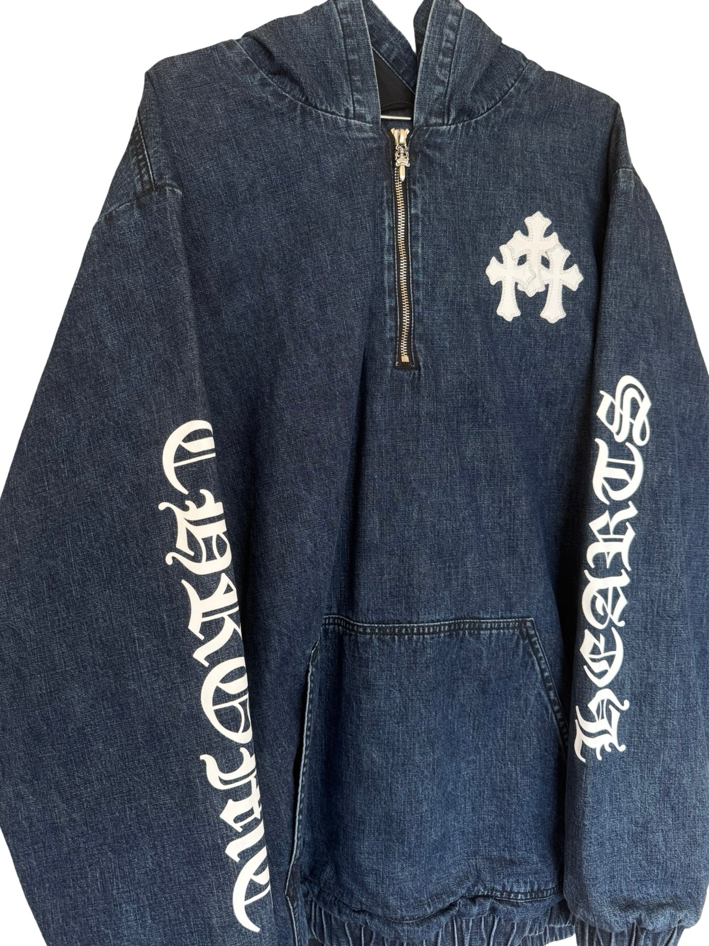 Chrome Hearts Blue & White Cross Patch Denim Anorak