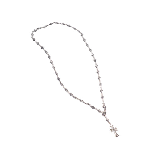 Chrome Hearts Tiny E Rosary Necklace 24 Inches
