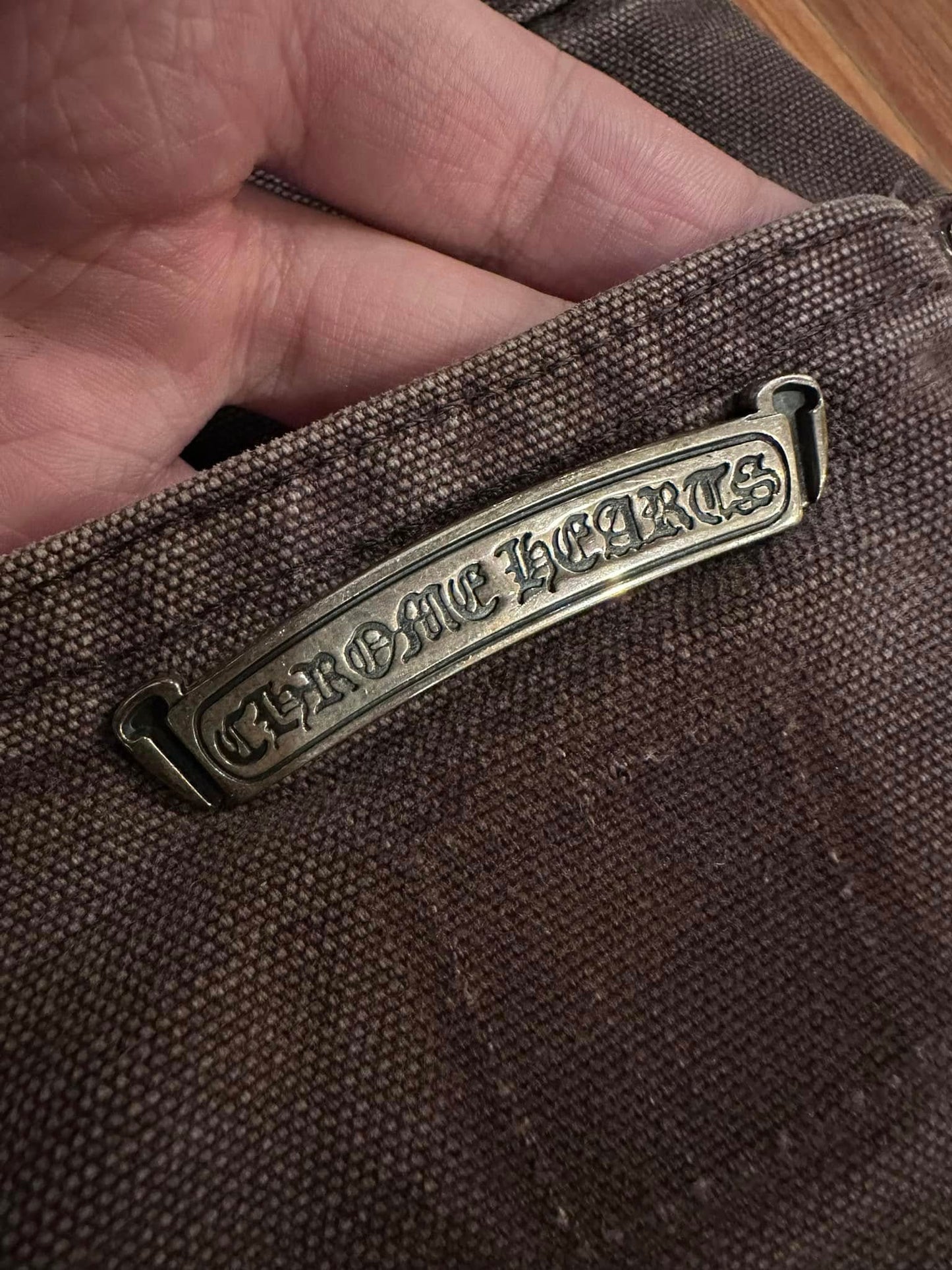 CHROME HEARTS SEX RECORDS BROWN DOUBLE KNEE PANTS SIZE 34