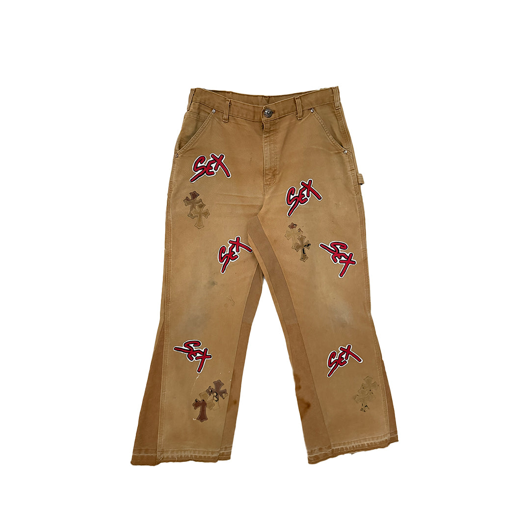 CHROME HEARTS SEX RECORDS X GALLERY DEPT FLARED CARPENTER PANTS