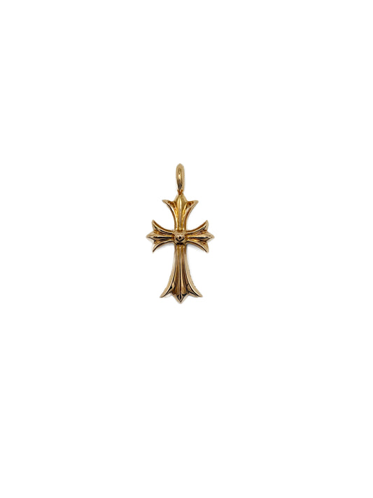 Chrome Hearts 22k Pave Emerald Tiny Cross Pendant