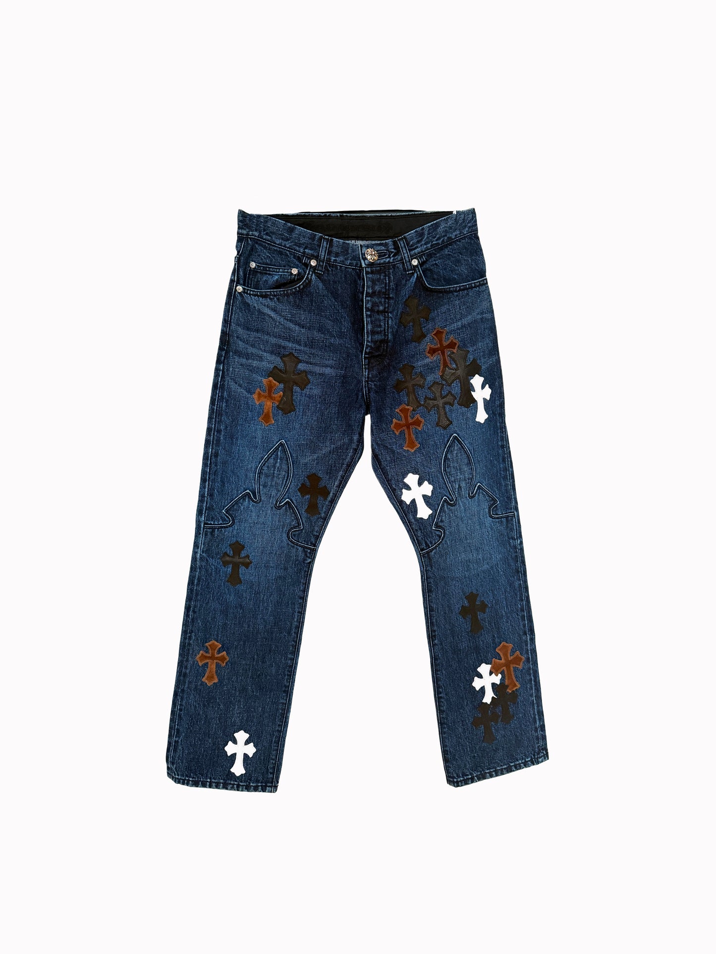 Chrome Hearts Turbo Diesel Fleur Knee Denim