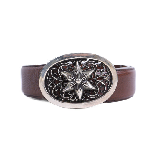 Chrome Hearts Star Oval Cross Brown Belt