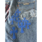 CHROME HEARTS VVIP BLUE CROSS PATCH STENCIL DENIM ORANGE TAB 33