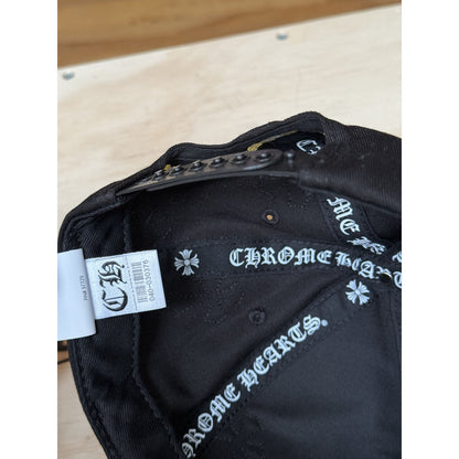 chrome hearts black and yellow patch hat