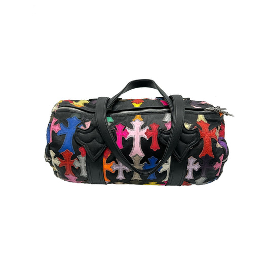 CHROME HEARTS MULTICOLOR CROSS PATCH DUFFLE BAG