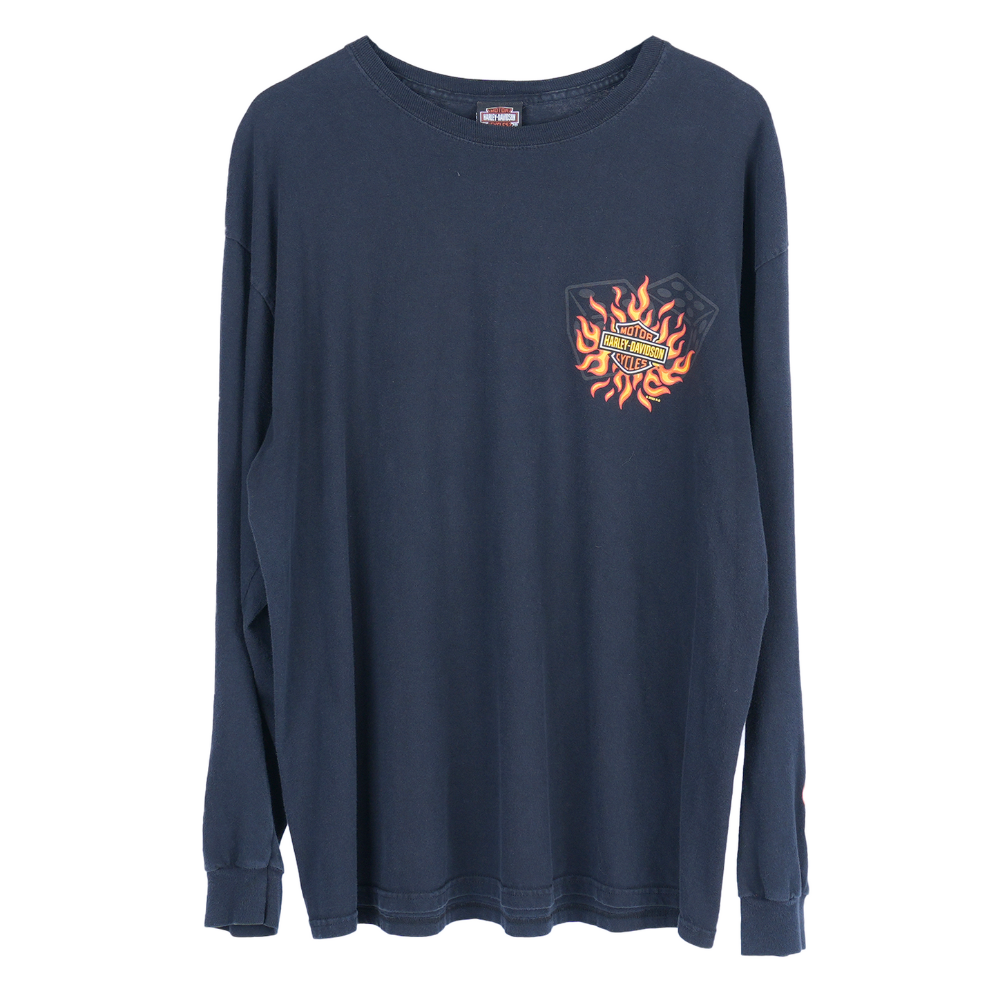 VINTAGE HARLEY DAVIDSON DICE FLAME LONG SLEEVE