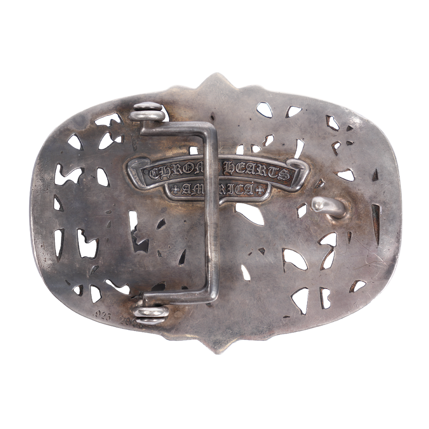 CHROME HEARTS 1.5" SILVER CEMETERY BUCKLE