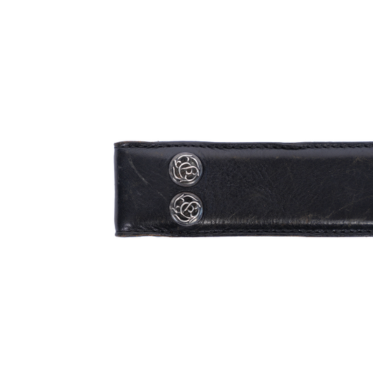 CHROME HEARTS CELTIC BLACK LEATHER STRAP SZ 30