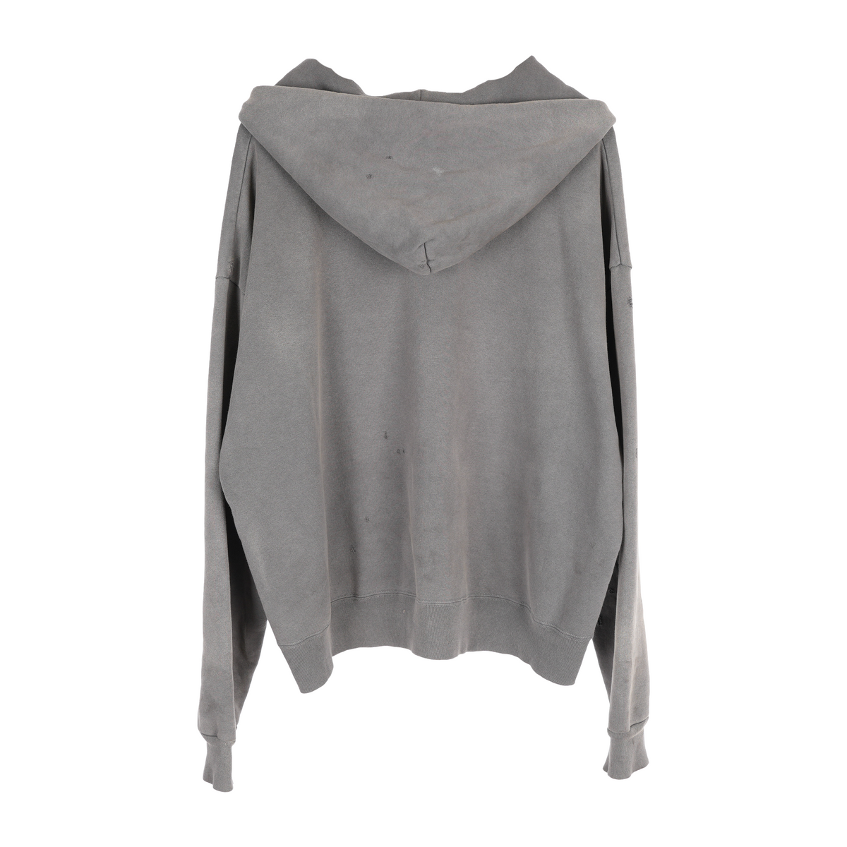SAINT MICHAEL THRASHED GREY ZIP UP HOODIE