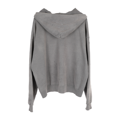 SAINT MICHAEL THRASHED GREY ZIP UP HOODIE