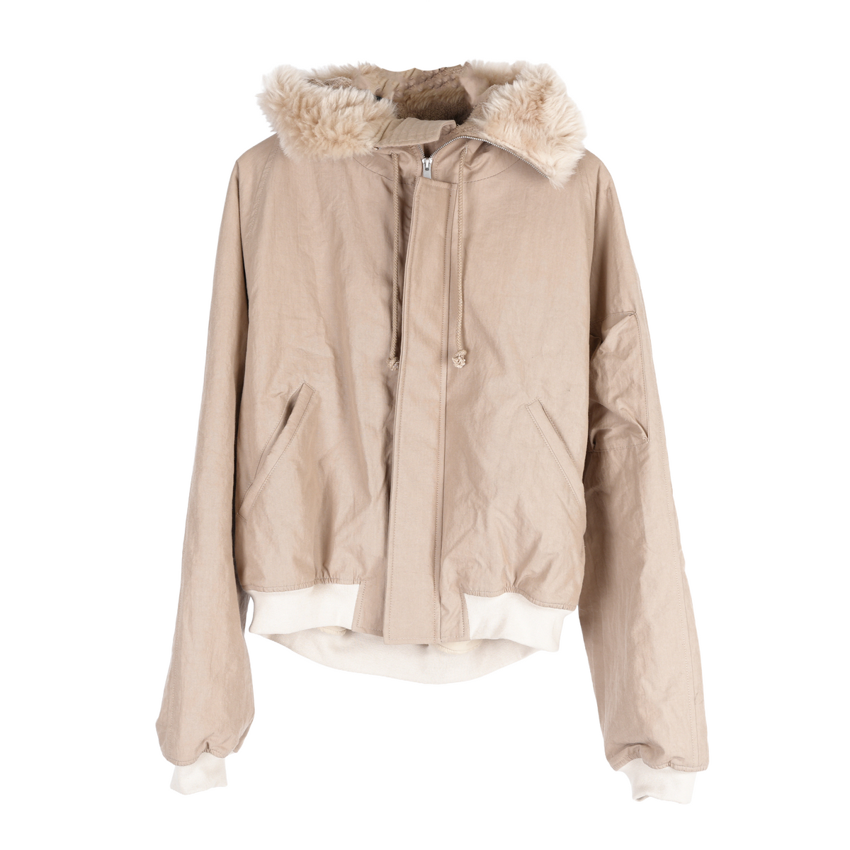ALEXANDER DIGENOVA TAN HELICOPTER WOOL TRIM COTTON JACKET