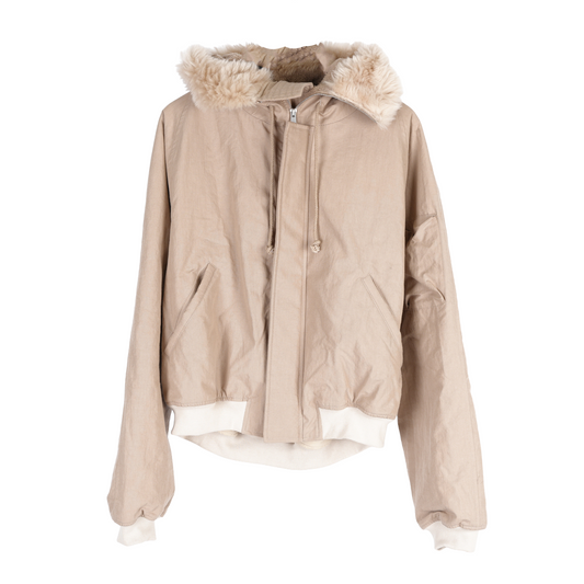 ALEXANDER DIGENOVA TAN HELICOPTER WOOL TRIM COTTON JACKET