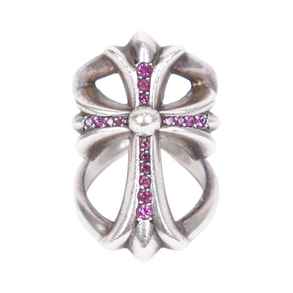 CHROME HEARTS PINK SAPPHIRE INFINITY RING