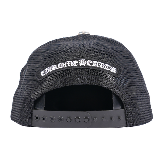 CHROME HEARTS BLACK FUCK LAMB LEATHER PATCH HAT