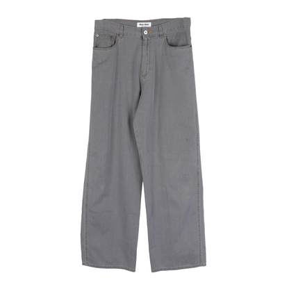 Miu Miu LOGO EMBROIDERED PANTS