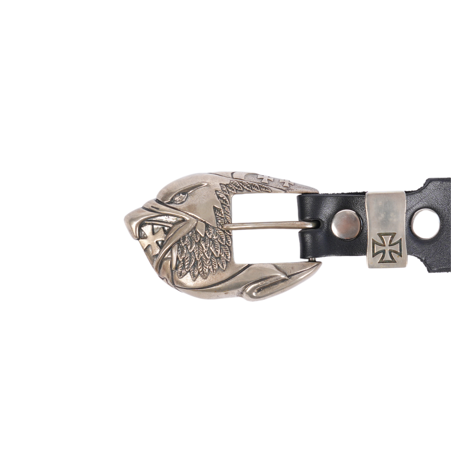 ERD Eagle Iron Cross Studded Leather Belt