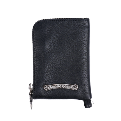 CHROME HEARTS BLACK ZIP CROSS PATCH WALLET