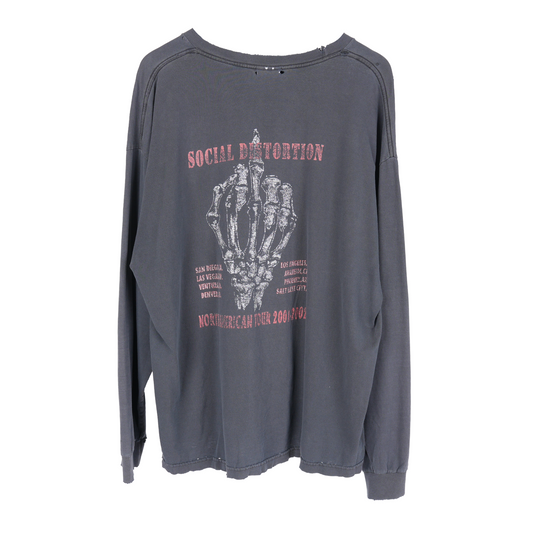 VINTAGE SOCIAL DISTORTION SKELETON 90'S LONG SLEEVE TEE