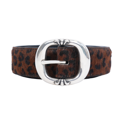 CHROME HEARTS BLACK CHEETAH BELT