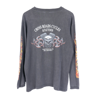 VINTAGE FLAME MOTORCYCLE LONG SLEEVE TEE