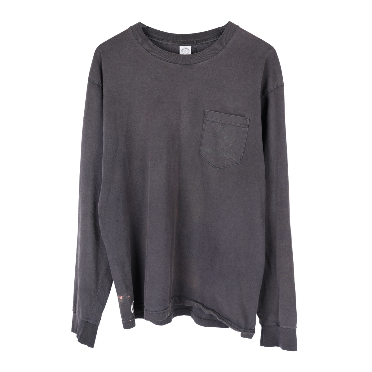 CHROME HEARTS BLACK FLORAL POCKET LONG SLEEVE TEE