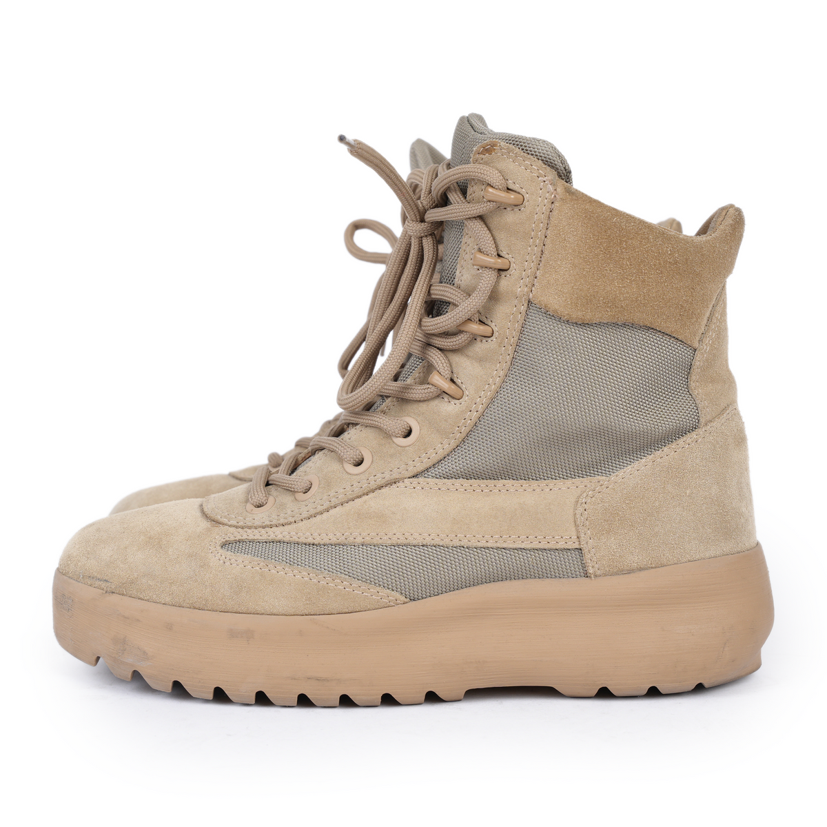 YEEZY SEASON 5 BEIGE LEATHER MILITARY BOOTS
