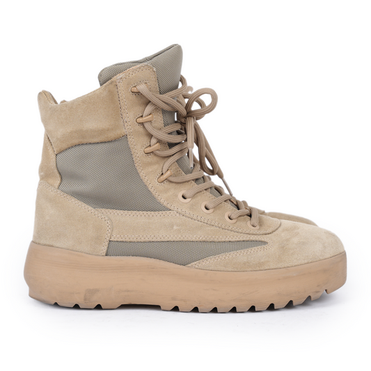 YEEZY SEASON 5 BEIGE LEATHER MILITARY BOOTS