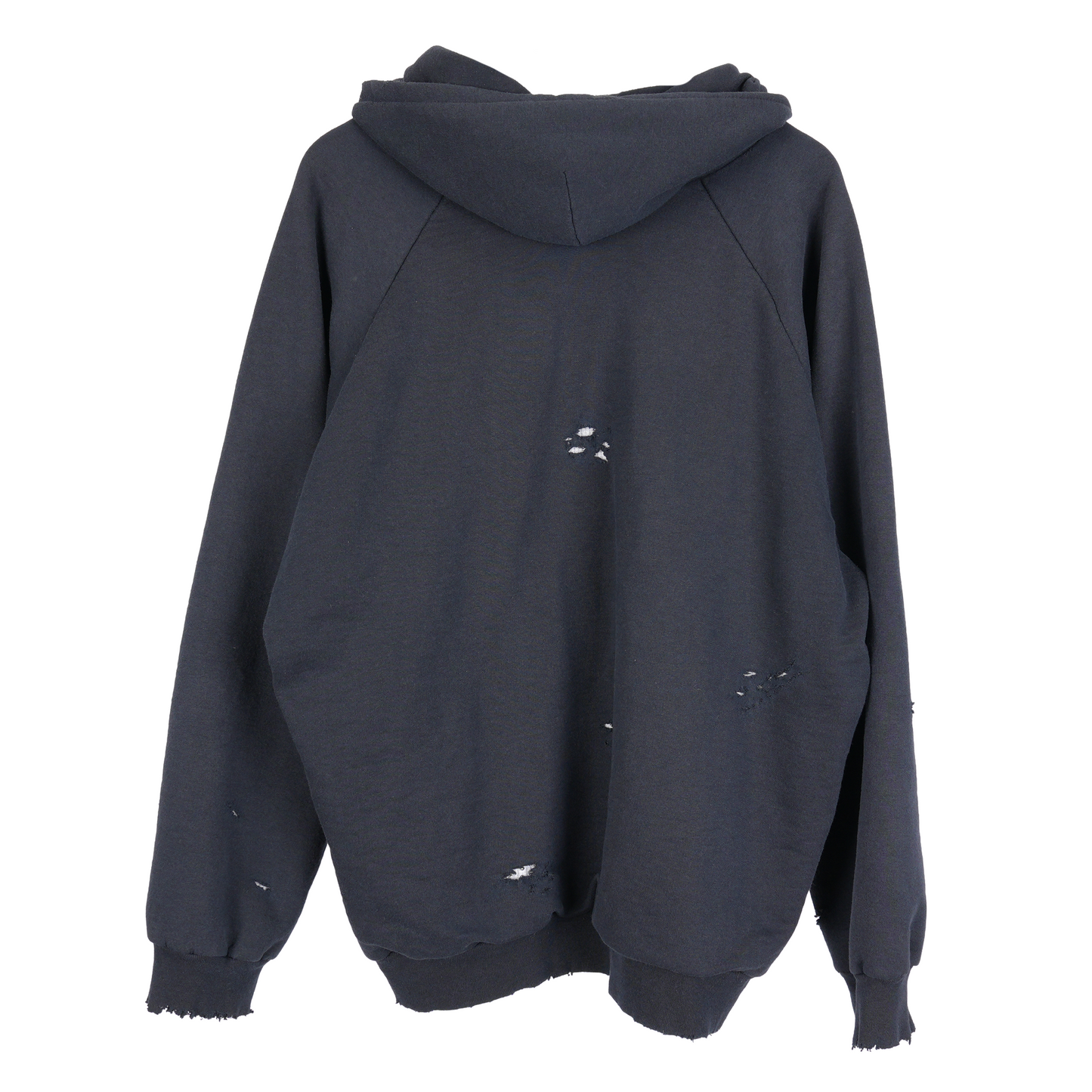 VINTAGE THRASHED BLANK THERMAL LINED ZIP UP HOODIE