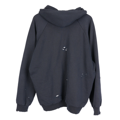 VINTAGE THRASHED BLANK THERMAL LINED ZIP UP HOODIE