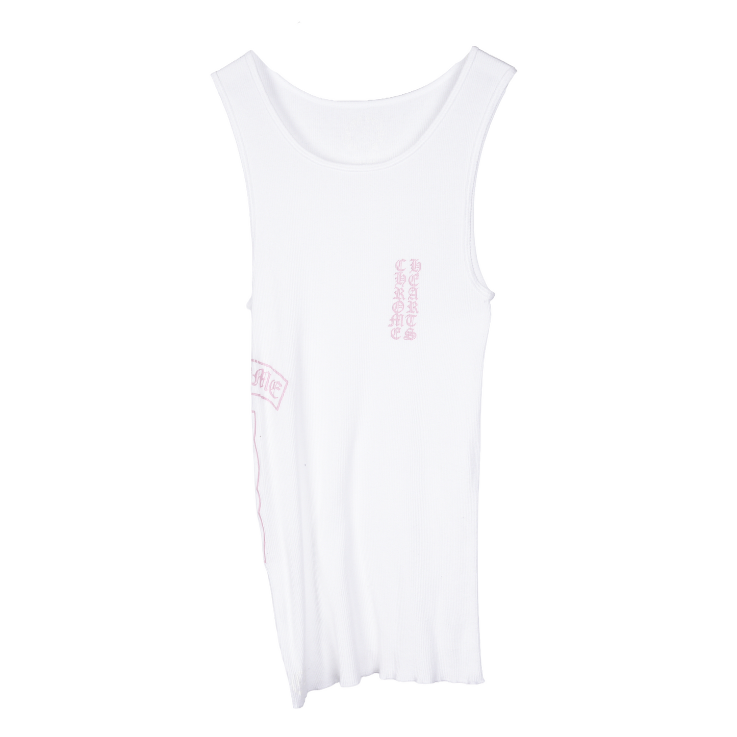 CHROME HEARTS PINK SCROLL T BAR TANK TOP