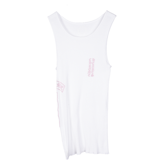 CHROME HEARTS PINK SCROLL T BAR TANK TOP