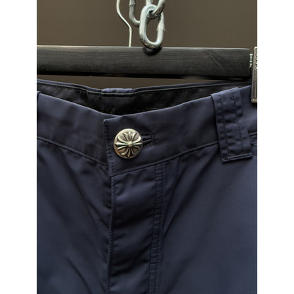 Chrome hearts Leather double knee shorts sz 34 yellow patch