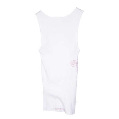 CHROME HEARTS PINK SCROLL T BAR TANK TOP