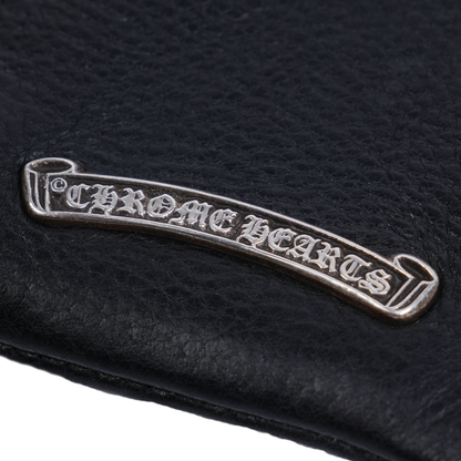 CHROME HEARTS BLACK ZIP CROSS PATCH WALLET