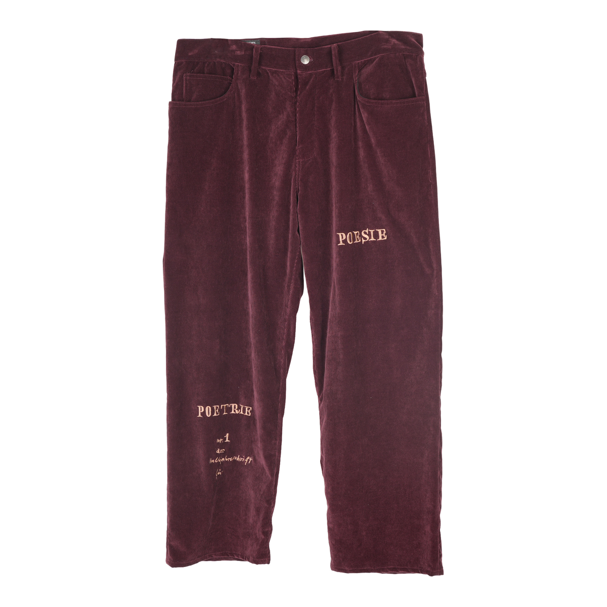 ENFANTS RICHES DÉPRIMÉS ERD BURGUNDY POESIE CORDUROY LOOSE TROUSERS